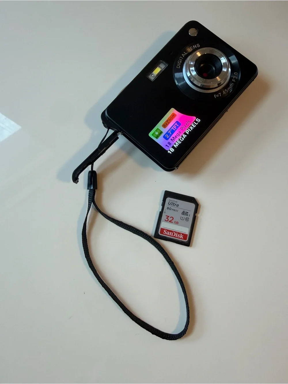 Compact Black Digital Camera - 18 Megapixels